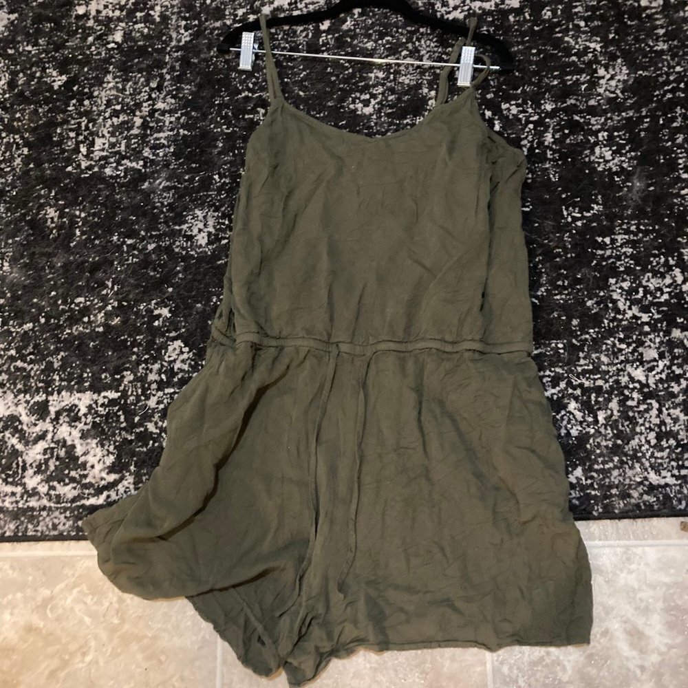 Old Navy Army Green Romper with Spaghetti Straps